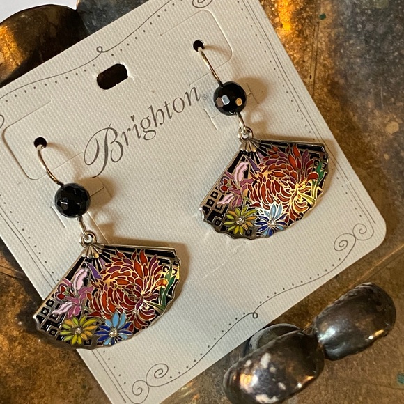 Brighton Jewelry - NWT, BRIGHTON “Kyoto In Bloom” Fan Earrings
